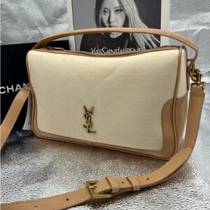 Yves Saint Laurent Cream and Tan Women's Bag